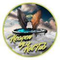 heaven in a hot tub logo wings halo with clouds